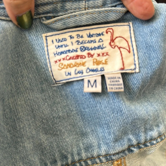 FREE PEOPLE x Sandrine Rose Denim Jumpsuit medium - Picture 9 of 9